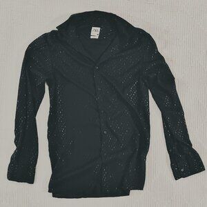 Zara men's black shimmery dress shirt, medium